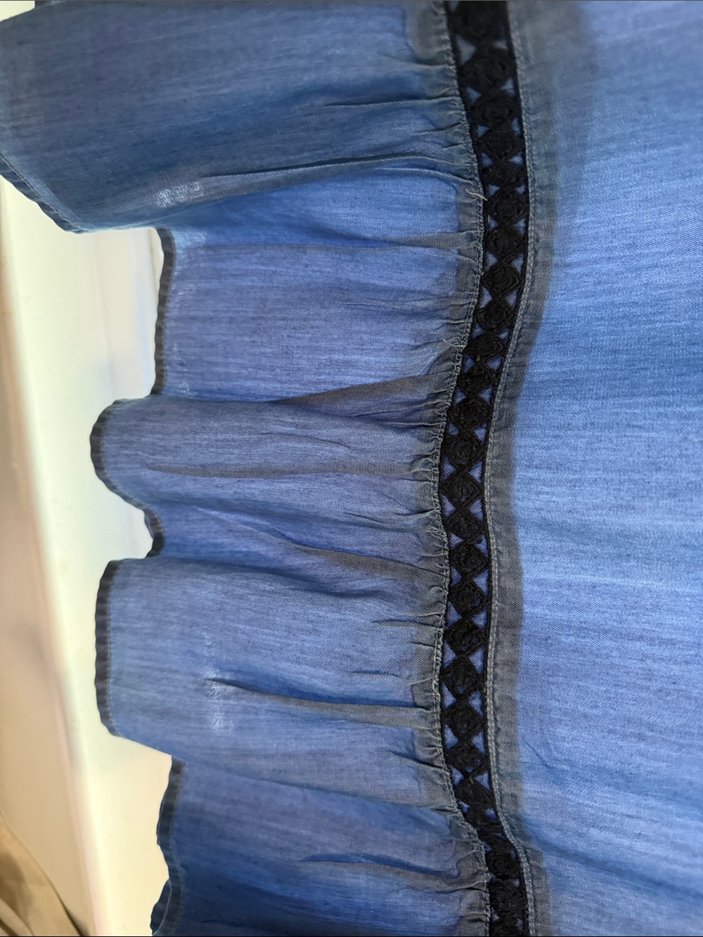 crown &Ivy Blue Jean dress  color with black trimming - Picture 6 of 6